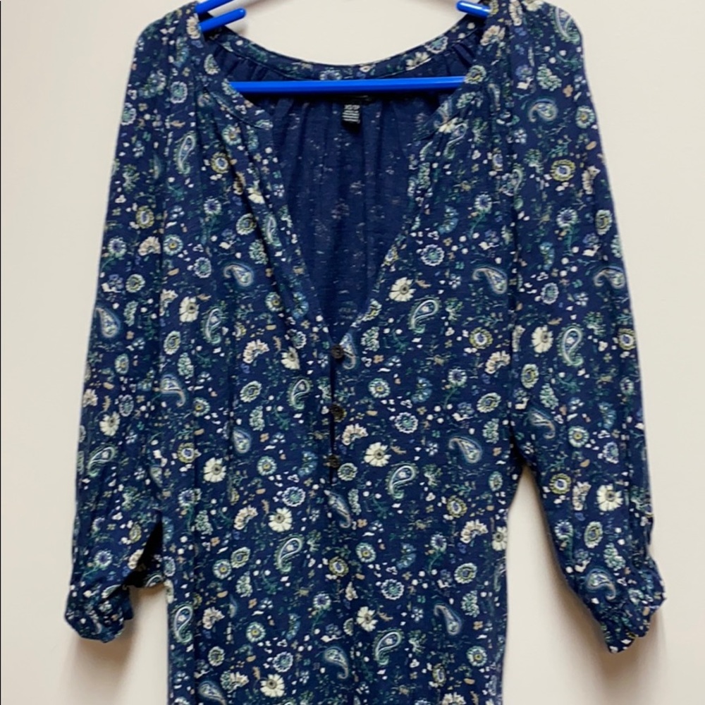 Lucky brand blue floral top